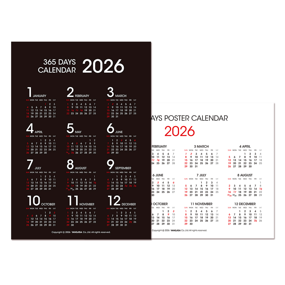 2026 한장에365일 포스터카렌다A3